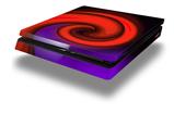 Vinyl Decal Skin Wrap compatible with Sony PlayStation 4 Slim Console Alecias Swirl 01 Red (PS4 NOT INCLUDED)