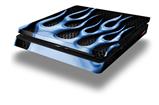 Vinyl Decal Skin Wrap compatible with Sony PlayStation 4 Slim Console Metal Flames Blue (PS4 NOT INCLUDED)
