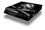 Vinyl Decal Skin Wrap compatible with Sony PlayStation 4 Slim Console Chrome Skull on Black (PS4 NOT INCLUDED)