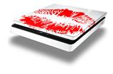 Vinyl Decal Skin Wrap compatible with Sony PlayStation 4 Slim Console Big Kiss Lips Red on White (PS4 NOT INCLUDED)