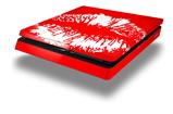 Vinyl Decal Skin Wrap compatible with Sony PlayStation 4 Slim Console Big Kiss Lips White on Red (PS4 NOT INCLUDED)