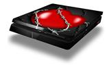 Vinyl Decal Skin Wrap compatible with Sony PlayStation 4 Slim Console Barbwire Heart Red (PS4 NOT INCLUDED)