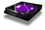 Vinyl Decal Skin Wrap compatible with Sony PlayStation 4 Slim Console Barbwire Heart Purple (PS4 NOT INCLUDED)