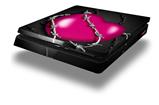 Vinyl Decal Skin Wrap compatible with Sony PlayStation 4 Slim Console Barbwire Heart Hot Pink (PS4 NOT INCLUDED)