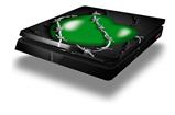 Vinyl Decal Skin Wrap compatible with Sony PlayStation 4 Slim Console Barbwire Heart Green (PS4 NOT INCLUDED)