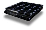 Vinyl Decal Skin Wrap compatible with Sony PlayStation 4 Slim Console Pastel Butterflies Blue on Black (PS4 NOT INCLUDED)