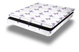 Vinyl Decal Skin Wrap compatible with Sony PlayStation 4 Slim Console Pastel Butterflies Purple on White (PS4 NOT INCLUDED)