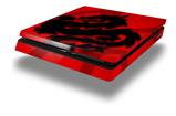 Vinyl Decal Skin Wrap compatible with Sony PlayStation 4 Slim Console Oriental Dragon Black on Red (PS4 NOT INCLUDED)