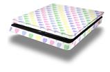 Vinyl Decal Skin Wrap compatible with Sony PlayStation 4 Slim Console Pastel Hearts on White (PS4 NOT INCLUDED)