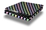 Vinyl Decal Skin Wrap compatible with Sony PlayStation 4 Slim Console Pastel Hearts on Black (PS4 NOT INCLUDED)