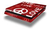 Vinyl Decal Skin Wrap compatible with Sony PlayStation 4 Slim Console Love and Peace Red (PS4 NOT INCLUDED)