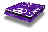 Vinyl Decal Skin Wrap compatible with Sony PlayStation 4 Slim Console Love and Peace Purple (PS4 NOT INCLUDED)