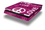 Vinyl Decal Skin Wrap compatible with Sony PlayStation 4 Slim Console Love and Peace Hot Pink (PS4 NOT INCLUDED)