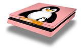 Vinyl Decal Skin Wrap compatible with Sony PlayStation 4 Slim Console Penguins on Pink (PS4 NOT INCLUDED)