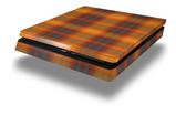 Vinyl Decal Skin Wrap compatible with Sony PlayStation 4 Slim Console Plaid Pumpkin Orange (PS4 NOT INCLUDED)