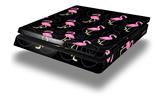 Vinyl Decal Skin Wrap compatible with Sony PlayStation 4 Slim Console Flamingos on Black (PS4 NOT INCLUDED)