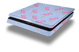 Vinyl Decal Skin Wrap compatible with Sony PlayStation 4 Slim Console Flamingos on Blue (PS4 NOT INCLUDED)