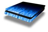 Vinyl Decal Skin Wrap compatible with Sony PlayStation 4 Slim Console Fire Blue (PS4 NOT INCLUDED)