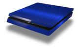Vinyl Decal Skin Wrap compatible with Sony PlayStation 4 Slim Console Simulated Brushed Metal Blue (PS4 NOT INCLUDED)