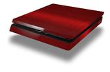Vinyl Decal Skin Wrap compatible with Sony PlayStation 4 Slim Console Simulated Brushed Metal Red (PS4 NOT INCLUDED)