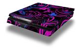 Vinyl Decal Skin Wrap compatible with Sony PlayStation 4 Slim Console Twisted Garden Hot Pink and Blue (PS4 NOT INCLUDED)
