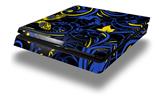 Vinyl Decal Skin Wrap compatible with Sony PlayStation 4 Slim Console Twisted Garden Blue and Yellow (PS4 NOT INCLUDED)