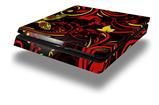 Vinyl Decal Skin Wrap compatible with Sony PlayStation 4 Slim Console Twisted Garden Red and Yellow (PS4 NOT INCLUDED)