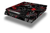 Vinyl Decal Skin Wrap compatible with Sony PlayStation 4 Slim Console Twisted Garden Gray and Red (PS4 NOT INCLUDED)