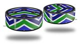 Skin Wrap Decal Set 2 Pack for Amazon Echo Dot 2 - Zig Zag Blue Green (2nd Generation ONLY - Echo NOT INCLUDED)