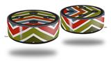 Skin Wrap Decal Set 2 Pack for Amazon Echo Dot 2 - Zig Zag Colors 01 (2nd Generation ONLY - Echo NOT INCLUDED)