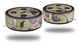 Skin Wrap Decal Set 2 Pack for Amazon Echo Dot 2 - Flowers and Berries Purple (2nd Generation ONLY - Echo NOT INCLUDED)