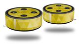 Skin Wrap Decal Set 2 Pack for Amazon Echo Dot 2 - Triangle Mosaic Yellow (2nd Generation ONLY - Echo NOT INCLUDED)