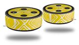 Skin Wrap Decal Set 2 Pack for Amazon Echo Dot 2 - Wavey Yellow (2nd Generation ONLY - Echo NOT INCLUDED)