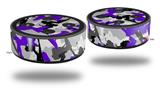 Skin Wrap Decal Set 2 Pack for Amazon Echo Dot 2 - Sexy Girl Silhouette Camo Purple (2nd Generation ONLY - Echo NOT INCLUDED)