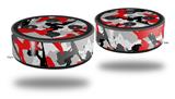 Skin Wrap Decal Set 2 Pack for Amazon Echo Dot 2 - Sexy Girl Silhouette Camo Red (2nd Generation ONLY - Echo NOT INCLUDED)