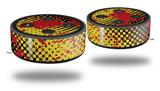 Skin Wrap Decal Set 2 Pack for Amazon Echo Dot 2 - Halftone Splatter Yellow Red (2nd Generation ONLY - Echo NOT INCLUDED)