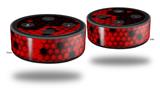 Skin Wrap Decal Set 2 Pack for Amazon Echo Dot 2 - HEX Red (2nd Generation ONLY - Echo NOT INCLUDED)