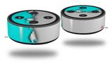 Skin Wrap Decal Set 2 Pack for Amazon Echo Dot 2 - Ripped Colors Neon Teal Gray (2nd Generation ONLY - Echo NOT INCLUDED)