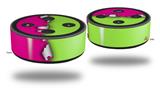 Skin Wrap Decal Set 2 Pack for Amazon Echo Dot 2 - Ripped Colors Hot Pink Neon Green (2nd Generation ONLY - Echo NOT INCLUDED)