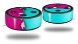 Skin Wrap Decal Set 2 Pack for Amazon Echo Dot 2 - Ripped Colors Hot Pink Neon Teal (2nd Generation ONLY - Echo NOT INCLUDED)
