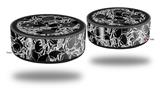 Skin Wrap Decal Set 2 Pack for Amazon Echo Dot 2 - Scattered Skulls Black (2nd Generation ONLY - Echo NOT INCLUDED)