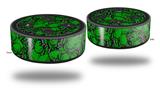 Skin Wrap Decal Set 2 Pack for Amazon Echo Dot 2 - Scattered Skulls Green (2nd Generation ONLY - Echo NOT INCLUDED)