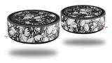 Skin Wrap Decal Set 2 Pack for Amazon Echo Dot 2 - Scattered Skulls White (2nd Generation ONLY - Echo NOT INCLUDED)