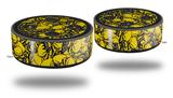 Skin Wrap Decal Set 2 Pack for Amazon Echo Dot 2 - Scattered Skulls Yellow (2nd Generation ONLY - Echo NOT INCLUDED)