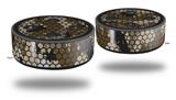 Skin Wrap Decal Set 2 Pack for Amazon Echo Dot 2 - HEX Mesh Camo 01 Brown (2nd Generation ONLY - Echo NOT INCLUDED)