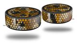 Skin Wrap Decal Set 2 Pack for Amazon Echo Dot 2 - HEX Mesh Camo 01 Orange (2nd Generation ONLY - Echo NOT INCLUDED)