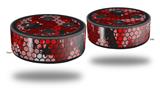 Skin Wrap Decal Set 2 Pack for Amazon Echo Dot 2 - HEX Mesh Camo 01 Red Bright (2nd Generation ONLY - Echo NOT INCLUDED)