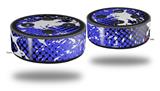 Skin Wrap Decal Set 2 Pack for Amazon Echo Dot 2 - Halftone Splatter White Blue (2nd Generation ONLY - Echo NOT INCLUDED)