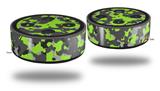 Skin Wrap Decal Set 2 Pack for Amazon Echo Dot 2 - WraptorCamo Old School Camouflage Camo Lime Green (2nd Generation ONLY - Echo NOT INCLUDED)