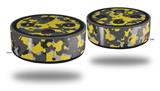 Skin Wrap Decal Set 2 Pack for Amazon Echo Dot 2 - WraptorCamo Old School Camouflage Camo Yellow (2nd Generation ONLY - Echo NOT INCLUDED)